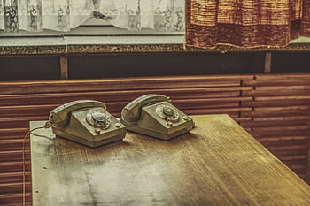 telephones, desk, antique, phones, analog, vintage, retro, nostalgia, outdated, old, table
