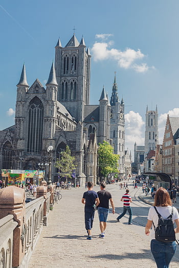 ghent, Belgie, Flandry, město, architektura, cestovní ruch, budova, Evropa, cestovat, kanál, malebné
