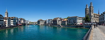 Alpy, katedrála, kostel, město, destinace, v centru města, Evropa, fraumuenster, fraumünster, grossmünster, přístav