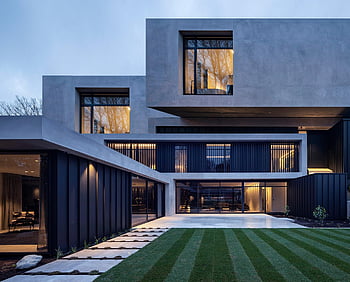 Dům, architektura, budova, vila, fasáda, moderní, design