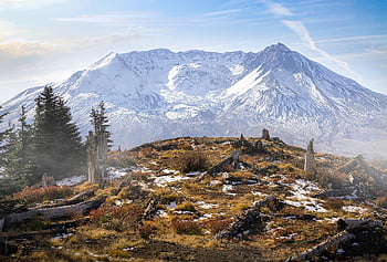 gunung, mount saint helens, alam, pemandangan, gunung berapi, negara bagian washington, hijau abadi, stratovolcano, awan, puncak, hutan