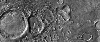 Mars, kraatteri, Protonilus Mensae, upotuskerrokset, isku-kraatterit, maasto, highrise, arizonan yliopisto, geologia, maisema, NASA