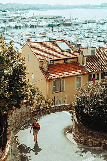 ulice, město, pobřeží, silnice, chodník, domy, budov, přístav, městský, cannes, Francie