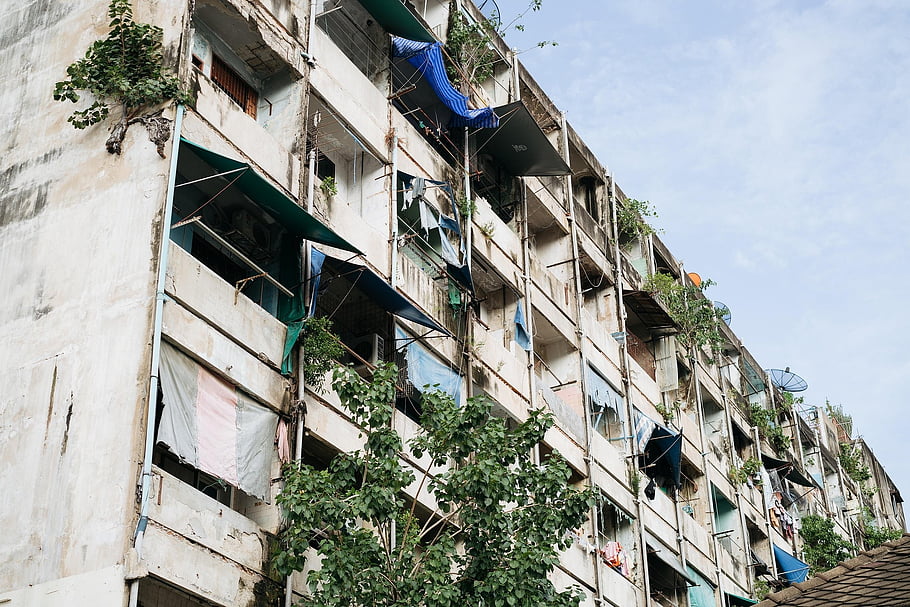 old, residential House, daylight, bangkok, urban, architecture, vintage, reside, window, cityscape, historical