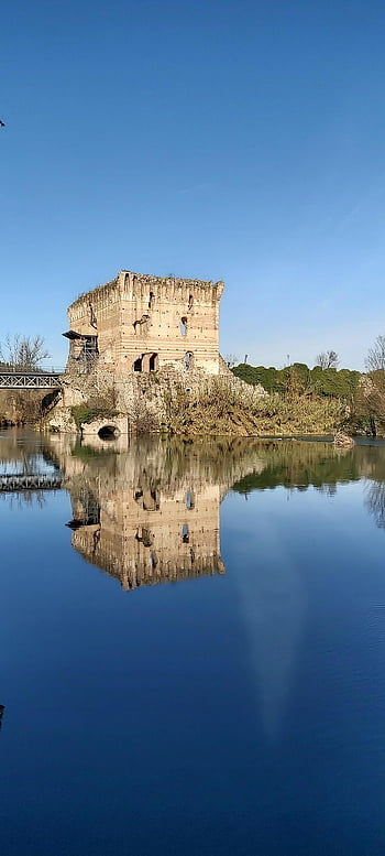 jezero, budoucí, modrý, Dovolená, relaxace, voda, Příroda, odpočinek, staré budovy, rozjímání, podzim