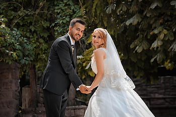 nevěsta, ženich, svatba, svatební fotografie, svatební šaty, pár, spolu, milovat, milenci, novomanželé, svatební