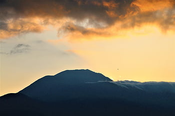 mountain, morning, view, dawn, lights, nature, sky, clouds, sunrise, horizon, sun