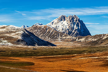 abruzzo, Příroda, hora, panoráma, l'aquila, zimní, apeniny, Itálie, sníh, krajina