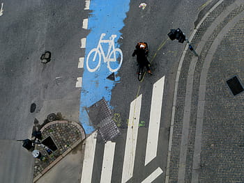 girls on bikes, copenhagen, bicycle, culture, aerial, bike lane, zebra crossing, street photography, velopassioncc, Mikael Colville-Andersen