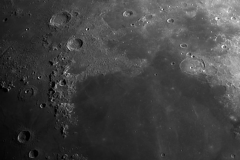 měsíc, krátery, měsíční, detail, astrofotografie, 2017, ASI174MM, C8EGHEHD, povrch, textura, stín