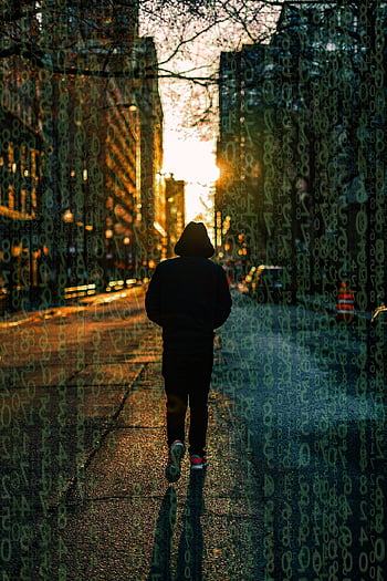 city, matrix, code, walking, urban, coding, silhouette, manhattan, skyline, shadow, shadow Figure