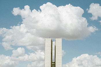 nationale kongres, brasilia, imponerende skyer, himlen udsigt, arkitektoniske vartegn, Brasiliansk politik, moderne arkitektur, regeringsbygning, skyformationer, blå himmel, bylandskab