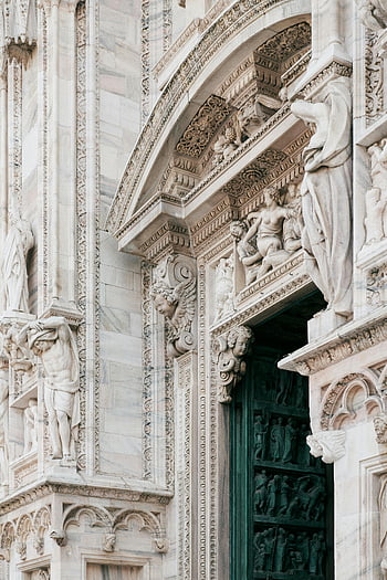 milan καθεδρικός ναός, γοτθική αρχιτεκτονική, περίπλοκες λεπτομέρειες, είσοδος, Μιλάνο, Ιταλία, γλυπτά, θρησκευτική τέχνη, ιστορικό κτίριο, αρχιτεκτονικό σχέδιο, πέτρινα γλυπτά