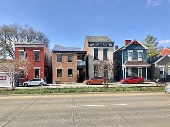 Martin Luther King Jr Boulevard, západní strana, covington, kentucky, historické budovy, 19. století, Historická čtvrť Lee-Holmana, Národní registr, Historická místa, auta zaparkovaná, Street View