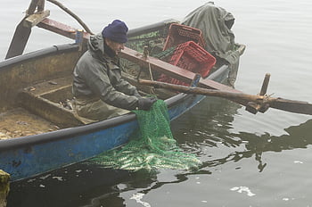 boat, fisher, fishing, lake, fisherman, vintage, nature, nautical, transport, mood