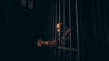 prisoner, behind bars, dark prison, solitary man, locked, prison setting, jail cell, incarceration, confinement, captive