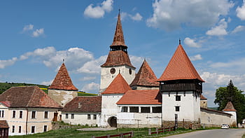 Archita, opevněný kostel, evangelický, 13. století, dvojitý kryt, Defenzivní věže, Románská bazilika, Gothic Hall Church, strážní cesta, hradby, kostelní věž