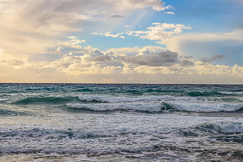 mare, nuvole, orizzonte, natura, paesaggio marino, onde, pomeriggio
