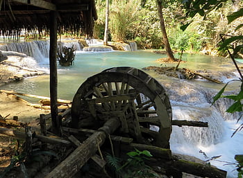 Laos, kuang-if, podzim, kaskáda, voda, Příroda, mlýn, džungle, řeka, povodí, krajina