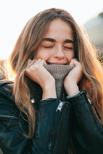dívka, móda, portrét, Mladá žena, žena, ženský, dáma, Modelka, šťastný, zimní móda, Bunda
