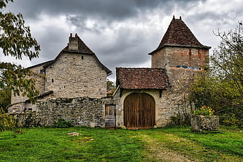 Bauernhof, Haus, Gebäude, Landschaft, die Architektur, Feld, Steinhaus, ländlich, traditionell, historisch, Dächer