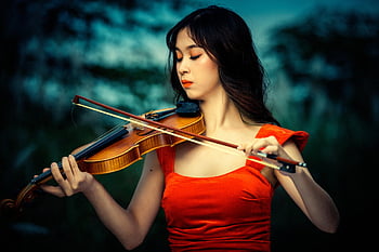 žena, housle, hudební nástroj, hudebník, umělec, vietnamština, asijský, hudba, Asie, Vietnam, vinobraní