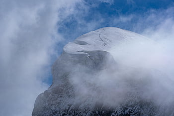 Breithorn, ledovec, série 4000, turistické nadšenci, sníh, nebe, mraky, Příroda, valais, švýcarsko