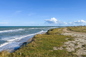 Severní moře, pláž, písečné duny, moře, hirtshals, mraky, horizont, Dánsko, louka, Příroda, krajina