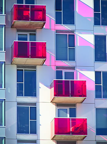 gebouw, balkons, buitenkant, architectuur, ontwerp, stad, facade, stedelijk, glas, modern, patroon