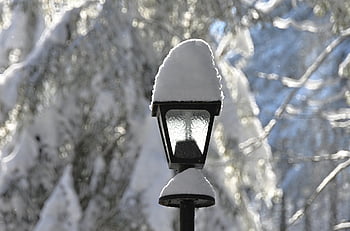 winter, lantern, snow, lamp Post, street Light, snow Covered, snowy, nature, wintry, frost, frosty