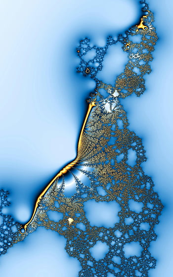 blue fractals, fractal art, blue and gold, intricate details, vertical layout, stunning fractal, blueish fractals, abstract art, digital art, mathematical patterns, artistic design