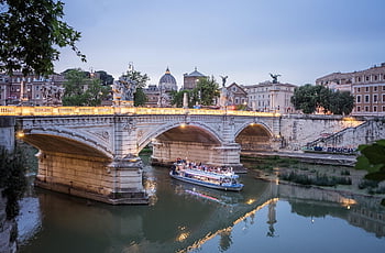 bridge, tiber Bridge, cathedral, church, rome, italy, vatican, st Peter's Basilica, catholic, christianity, dom