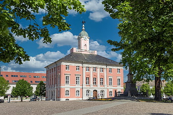 Városháza, Templin, Uckermark, piactér, emlékmű, piac, központ, történelmi központ, város, Németország, történelmi