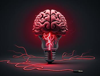 AI generováno, mozek, myslet si, počítač, elektřina, kvetoucí žárovky, myšlenka, incidence, inspirace, energie, světlo