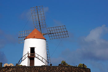 windmill, flour Mill, grind, mill, building, historical, lanzarote, architecture