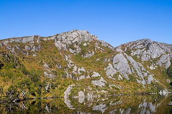 bergen, vagga berg, sjö, vildmark, landskap, natur, reflexion, tasmania