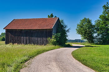 pole stodola, stodola, lupy, Příroda, dřevěná chata, zemědělství, chiemgau, horní Bavorsko, střešní tašky, scheuer, rustikální