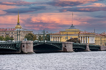 petersburg, sky, architecture, clouds, bridge, city, russia, modern, building, st-petersburg, travel