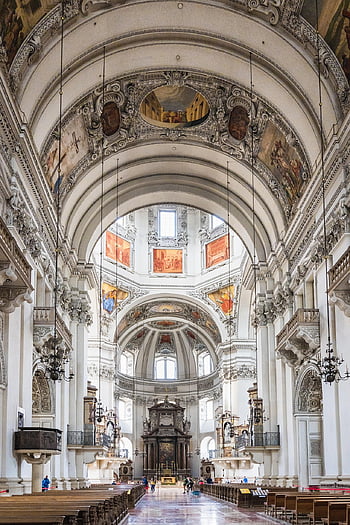 salzburg Cathedral, church, nave, cathedral, building, religion, architecture, unesco World Heritage, historical, christianity