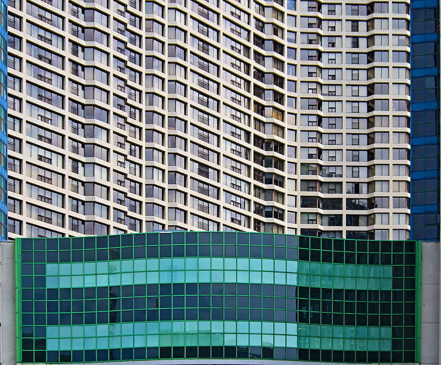 Toronto, Harbourfront, building, windows, summer, Pentax Art, darktable, architectural photography, urban landscape, modern architecture