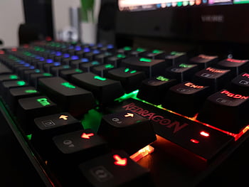 lampu latar, papan ketik komputer, gamer, bermain game, montir, naga merah, rgb, keyboard gaming, keyboard naga merah, Pencahayaan RGB, keyboard mekanik