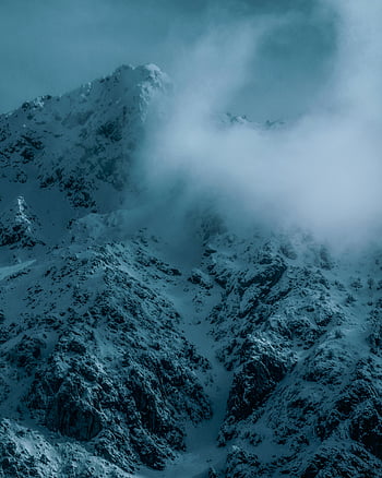 snowy mountain slope, night landscape, majestic mountains, snow covered peaks, serene winter, clouds, mountain clouds, winter scene, mountain night, snow, landscape photography