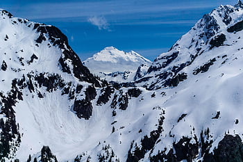 zimní, hory, vrchol, sníh, zasněžený, summitu, pohoří, krajina, Příroda, scenérie, scénický