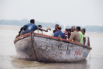 loď, trajekt, řeka, plavba, varanasi, ghats, cestovní ruch, námořník, cestovat, ganga