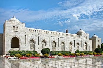 mešita sultána qaboos, oman, muscat, hlavní mešita, mešita, budova, kupole, architektura, náboženství, islám, muslimský