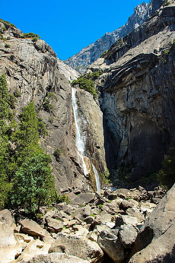 Wasserfall, Yosemite, Landschaft, Natur, Kalifornien, draußen, szenisch, Wildnis, Berge, Tourismus, Tal