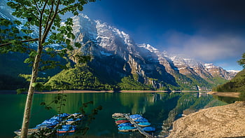 mountain Lake, mountains, lake, switzerland, nature, landscape, alps, water, forest, alpine, scenic