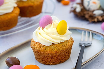 muffin, vejce, dort, pečivo, velikonoční, košíček, růžový, žlutá, upéct, pečení, sladký
