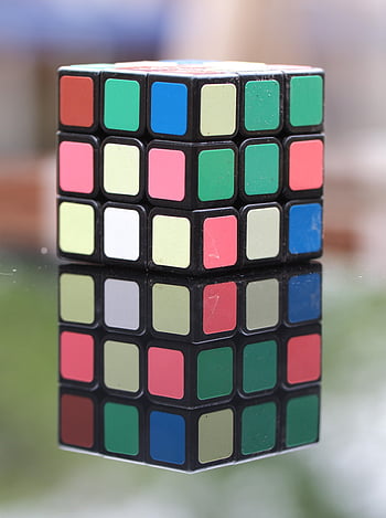cubo di Rubik, Rubiks, cubo, puzzle, scatola, gioco, riflessione, Immagine multicolore