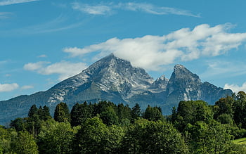 munţi, copaci, pădure, Watzmann, Berchtesgaden, peisaj, Reper, HD wallpaper